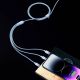 13. Kabel 3w1 USB - micro USB / Lightning / USB C 3.5A 1.2m Baseus StarSpeed - czarny