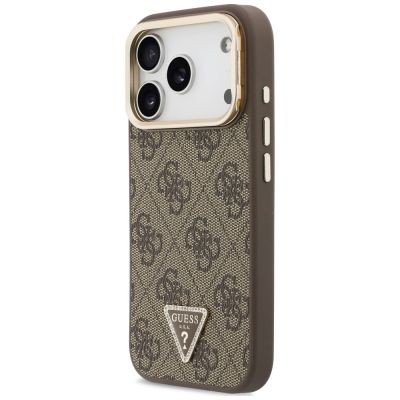 2. Etui Guess 4G PU Triangle Logo & Stand Camera Magsafe na iPhone 18 Pro Max / 17 Pro Max - brązowe