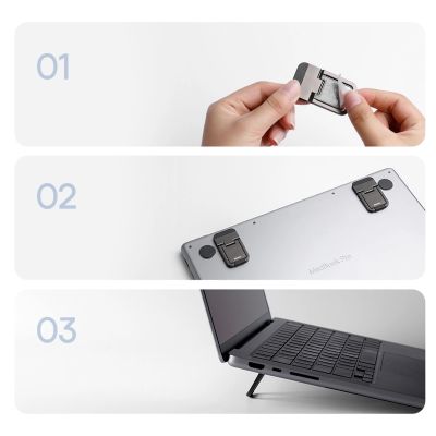 23. Baseus uniwersalne podstawki nóżki do laptopa (2 szt.) szary (LUZC000013)