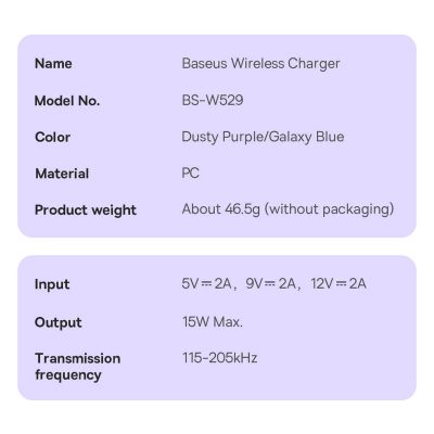 24. Baseus Simple Mini3 ładowarka magnetyczna MagSafe Qi 15W niebieska