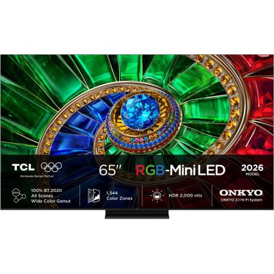 TCL RM7L 65RM7L Telewizor 165,1 cm (65") 4K Ultra HD Smart TV Wi-Fi Czarny 2000 cd/m2