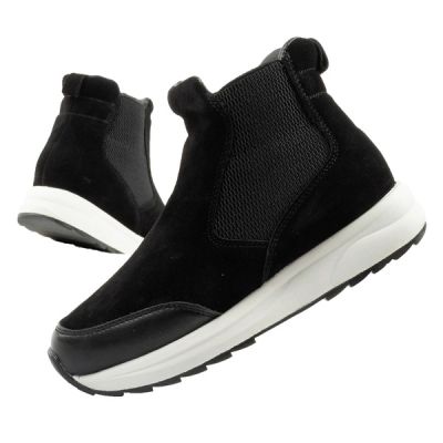 Scholl Beverly Bootie buty damskie botki za kostkę skórzane czarne