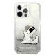 3. Etui Karl Lagerfeld Liquid Glitter Choupette Fun na iPhone 13 Pro Max 6,7" - srebrne