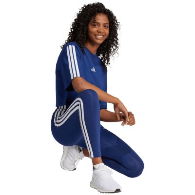 6. Legginsy damskie adidas Essentials 3-Stripes Cotton ciemnoniebieskie JE0067