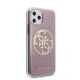 5. Etui Guess Glitter 4G Circle Hardcase na iPhone 11 Pro - różowe