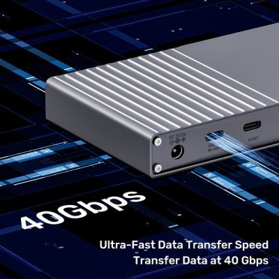 3. Unitek Potrójna stacja dokująca USB4 40Gb/s,zasilacz 120W
