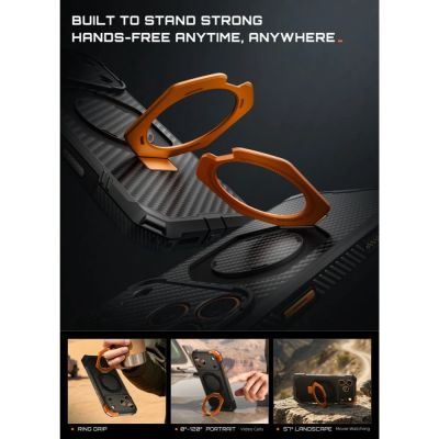 5. Etui Supcase UB Grip Mag MagSafe Aramid na iPhone 18 Pro Max / 17 Pro Max - czarno-pomarańczowe