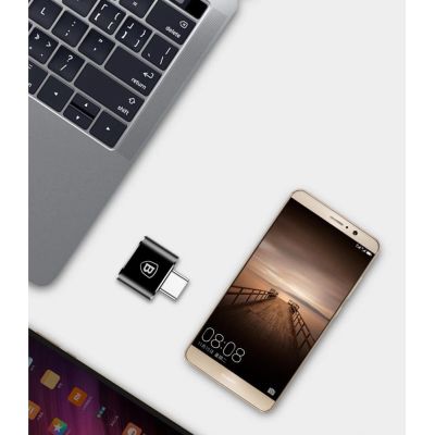11. Adapter Baseus Mini przejściówka z USB-A na USB-C OTG - czarny