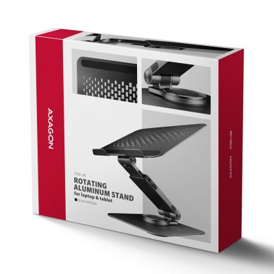 8. Axagon STND-LRB Laptop-Ständer, 360° drehbar, Doppelgelenk, verlängerbar Podstawka pod notebooka i tablet Czarny 43,9 cm (17.3")