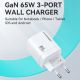 6. Ładowarka sieciowa GaN Wozinsky CGWCW 65W USB-A / 2 x USB-C - biała