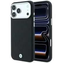 Etui BMW Sign Deboss Quilted Metal Logo MagSafe na iPhone 18 Pro / 17 Pro - czarne
