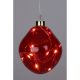12. BOMBKA FORMÓWKA SZKLANA KROPLA LED 10CM RED