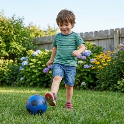 10. PIŁKA PIANKOWA PU 15CM NIEBIESKO CZARNA ENERO