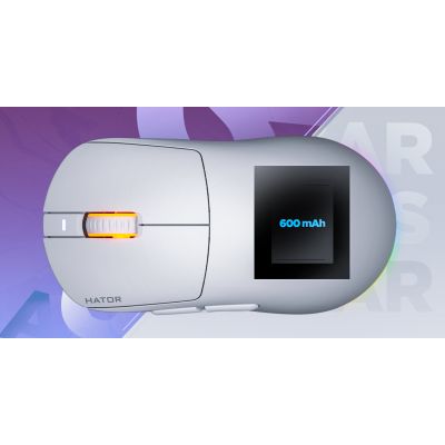 20. HATOR Quasar 3 Wireless myszka Gaming Oburęczny RF Wireless + Bluetooth + USB Type-A Optyczny 12000 DPI