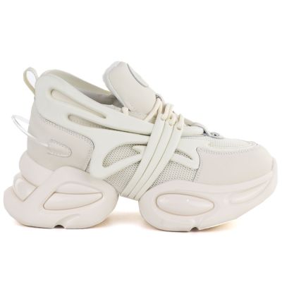 2. Snekersy damskie na grubej podeszwie beżowe Goe TT2N4014