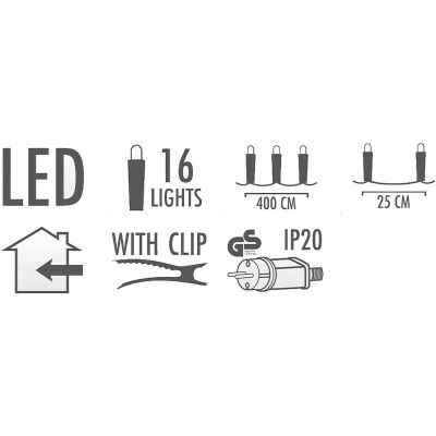 2. LAMPKI CHOINKOWE ŁAŃCUCH ŚWIETLNY ŚWIECZKI 16 LED CIEPŁY BIAŁY