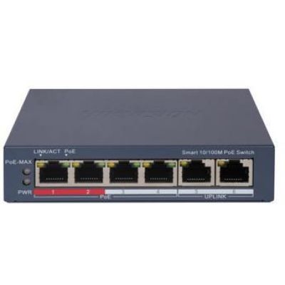 2. Hikvision DS-3E1106P-EI przełącznik sieciowy Zarządzany Fast Ethernet (10/100) Obsługa PoE Szary