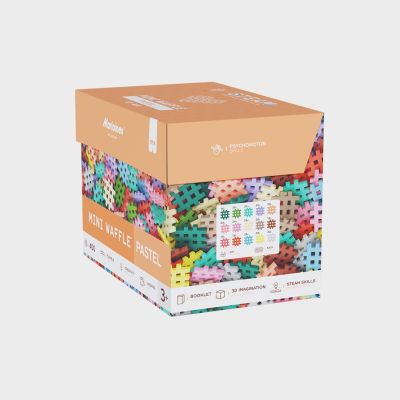 3. Klocki konstrukcyjne Marioinex Mini Waffle, 400 elementów pastelowe