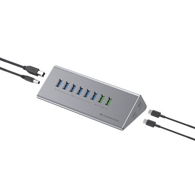 CONCEPTRONIC 10-portowy koncentrator USB-A3.0/-C Adapter -> 6xA3.0+m.Netz. Gr