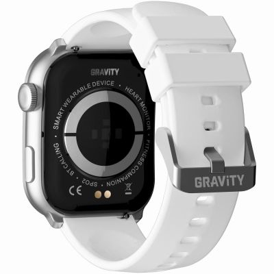 9. Smartwatch Damski GRAVITY GT28-10 Pasek + Bransoleta Biało Srebrny