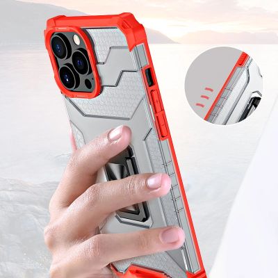9. Crystal Ring Case pancerne hybrydowe etui pokrowiec + magnetyczny uchwyt iPhone 13 Pro zielony