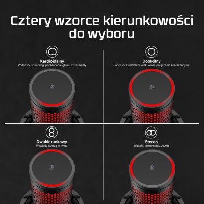 8. HyperX QuadCast 2 – mikrofon USB (czarny)