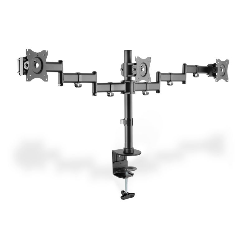 13. Stojak biurkowy potrójny (zacisk) 3xLCD max. 27"max. 8kg uchylno-obrotowy 360° (PIVOT)