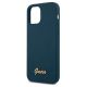 6. Etui Guess Metal Logo Script na iPhone 12 Pro Max - niebieskie