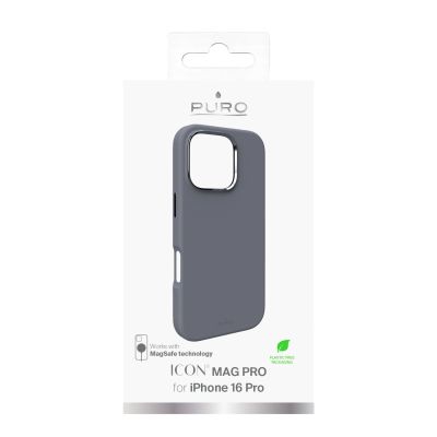 10. Etui silikonowe Puro Icon Mag Pro MagSafe do iPhone 16 Pro - ciemnoszare