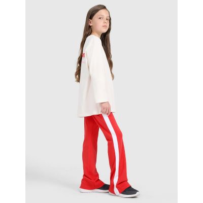 5. Longsleeve oversize z nadrukiem dziewczęcy 4F 4FJRAW25TLONF589-11S