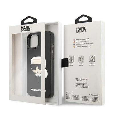8. Etui Karl Lagerfeld 3D Rubber Karl`s Head na iPhone 13 / 14 / 15 - czarne