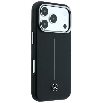 4. Etui Mercedes Leather Semi Wrap Iconic Line MagSafe do iPhone 18 Pro Max / 17 Pro Max - czarne