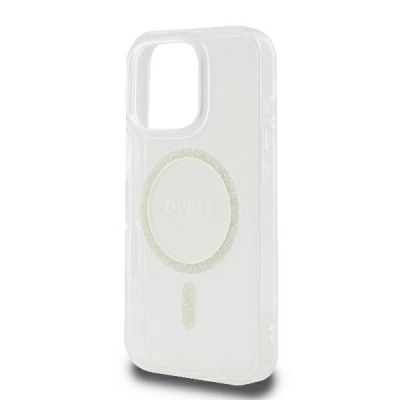 6. Guess GUHMP16LHFGERET iPhone 16 Pro 6.3" przeźroczysty/transparent hardcase IML Glitter Circle MagSafe