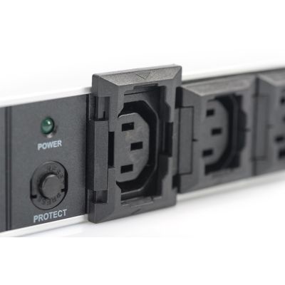 5. Digitus Listwa zasilająca PDU 19" Rack, 10x gniazdo C13, 2.0m, 1x wtyk C14, 10A, zabezpieczenie przeciążeniowe, profil aluminiowy