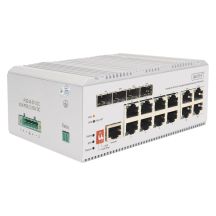 Digitus 8-portowy przełącznik sieciowy Gigabit Ethernet PoE, przemysłowy, zarządzany L2, 4 SFP Uplink