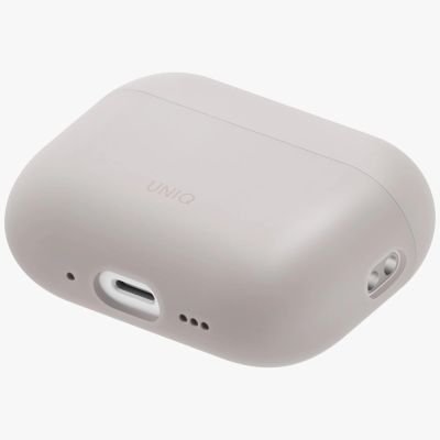 2. Etui UNIQ Lino Silicone na AirPods Pro - beżowe