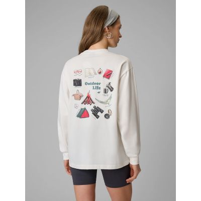 2. Longsleeve regular z nadrukiem damski 4F 4FRSS26TSWSF2834-11S