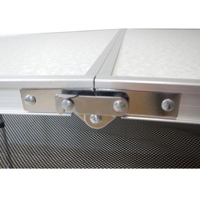 8. STOLIK TURYSTYCZNY SKŁADANY KEMPINGOWY 120x60x70/62/55CM 4 KRZESŁA I PÓŁKA