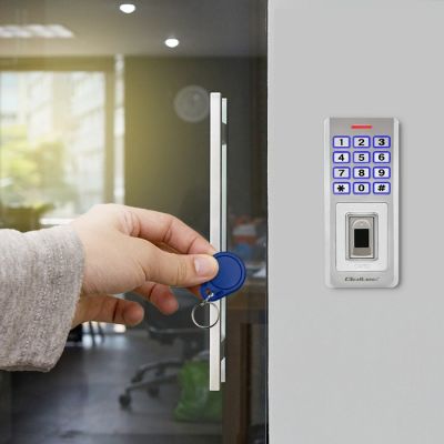 7. QOLTEC ZAMEK SZYFROWY OBERON Z CZYTNIKIEM LINII PAPILARNYCH | RFID | KOD | KARTA | BRELOK | DZWONEK | IP68 | EM