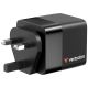 7. ładowarka Verbatim Gan 65W 2xUSB-C PD,1xUSB-A, retrac. Przewód 32217