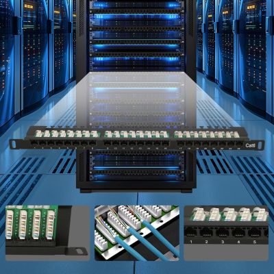 10. Patch panel Extralink EX.9663 (0.5U; kat. 6; 24xRJ-45)