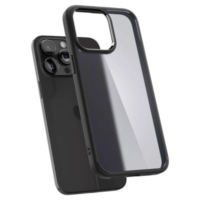 6. Etui Spigen Ultra Hybrid na iPhone 15 Pro - przezroczysto-czarne