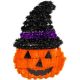 7. FIGURKA DEKORACYJNA DYNIA 35CM HALLOWEEN FIOLETOWY PASEK