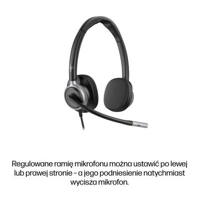 38. HP Poly Mission 625 – stereofoniczny przewodowy zestaw słuchawkowy USB (opakowanie zbiorcze)