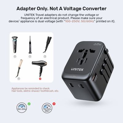 25. UNITEK ŁADOWARKA PODRÓŻNA EU/US/UK/AUS GAN PD 65W