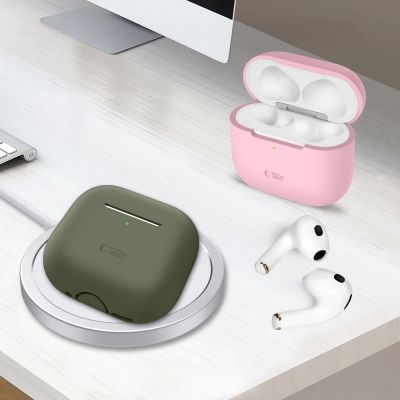 4. Etui Tech-Protect Silicone na Apple AirPods 4 - szare