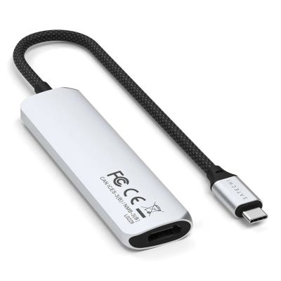 4. Satechi 4-w-1 USB-C Slim Multiport Adapter 4K - aluminiowy adapter do urządzeń mobilnych USB-C (USB-C, 4K HDMI, 2x USB-A) (silver)