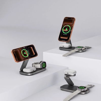 7. Ładowarka indukcyjna Tech-Protect A52 3in1 MagSafe 25W QI2.2 - czarna
