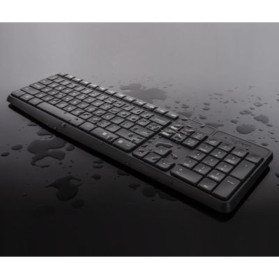 9. Zestaw klawiatura + mysz membranowa Logitech MK235 920-007931 (USB 3.0; kolor szary; optyczna)