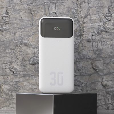 2. Powerbank Dudao K15Max 30000mAh PD 22.5W z kablami USB-C i Lightning - biały